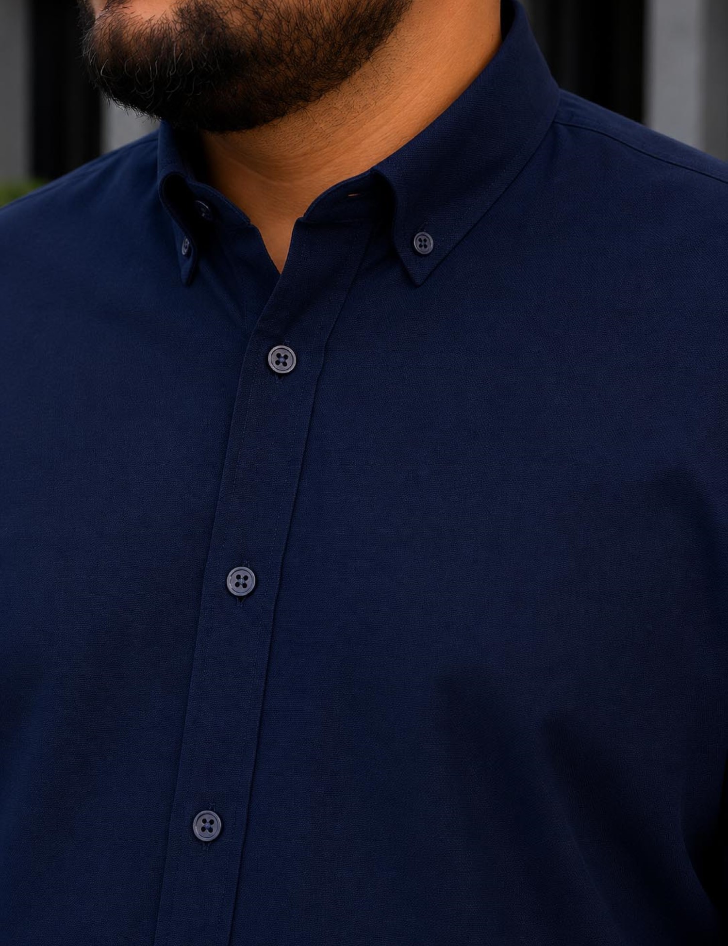 Ανδρικό μπλε κλασικό πουκάμισο Oxford Plus Size CA2524 φωτογραφία